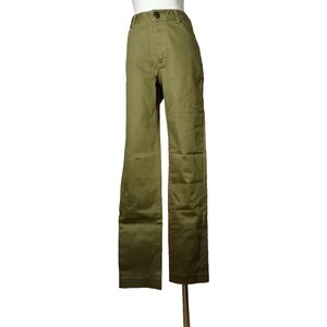 🐸 30"W，men's olive green twill pants with straight legs by ASOBIO